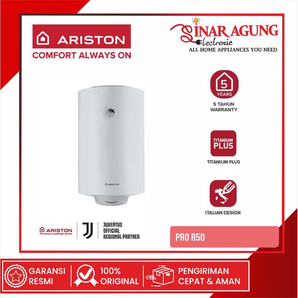 Jual [COD] WATER HEATER ARISTON PROR50 / PRO-R50 VERTIKAL (50 LITER ...