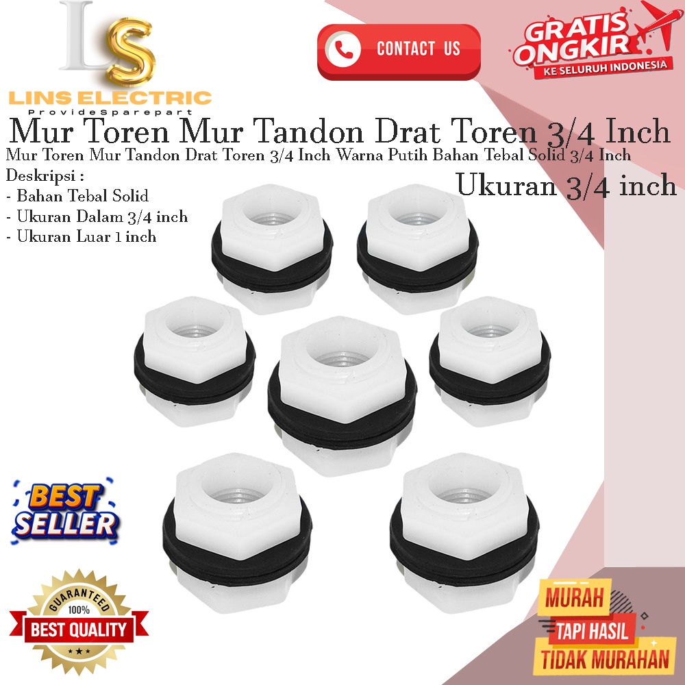 Jual Drat Mur Toren Mur Tandon Drat Toren Inch Warna Putih Bahan Tebal Solid Inch