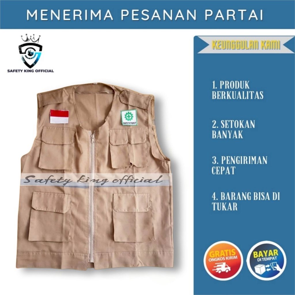 Jual rompi safety / rompi proyek/rompi tambang/rompi K3 | Shopee Indonesia