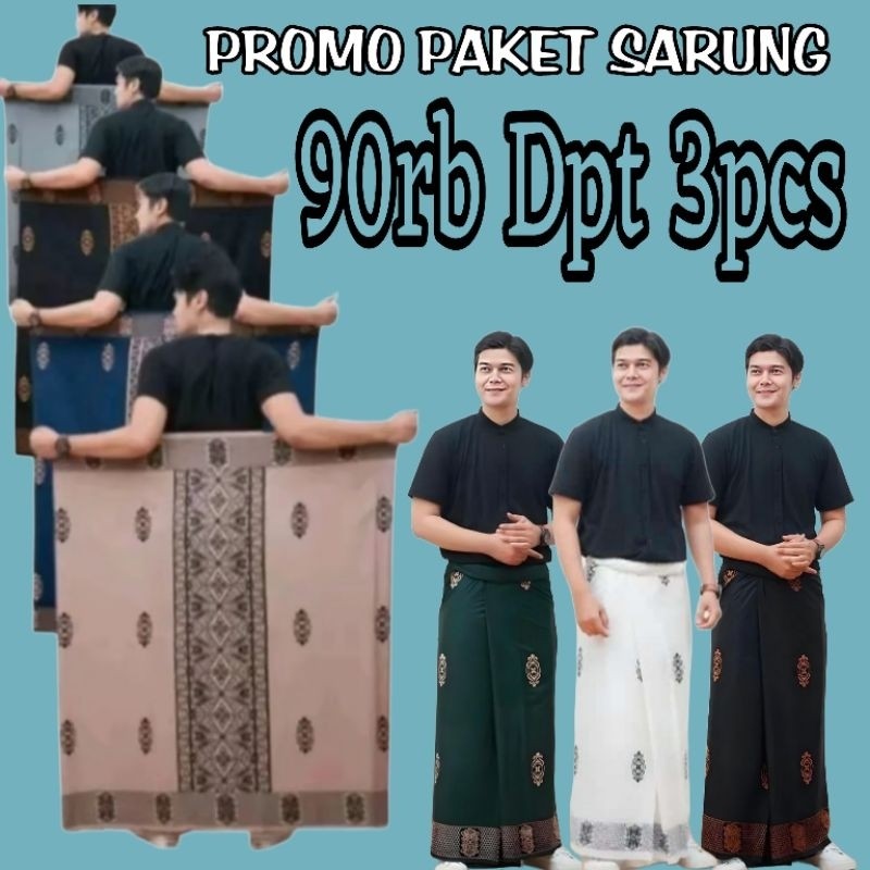 Putri-3pcs 90ribu Sarung Batik Dewasa Remaja Pria Wanita Motif Sarwon Viral Kekinian Katun Poly