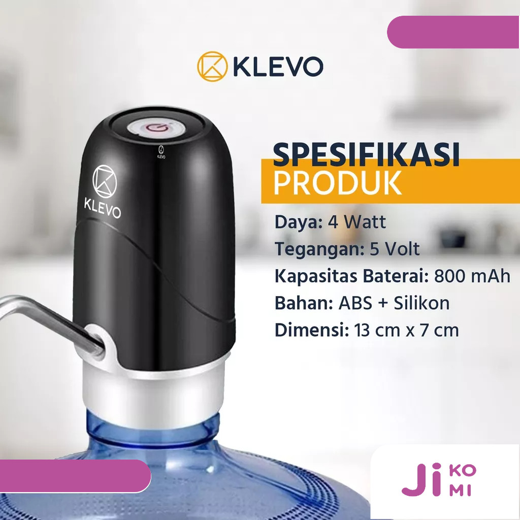 Jual KLEVO Pompa Air Galon Elektrik NON LED Rechargeable Automatic ...