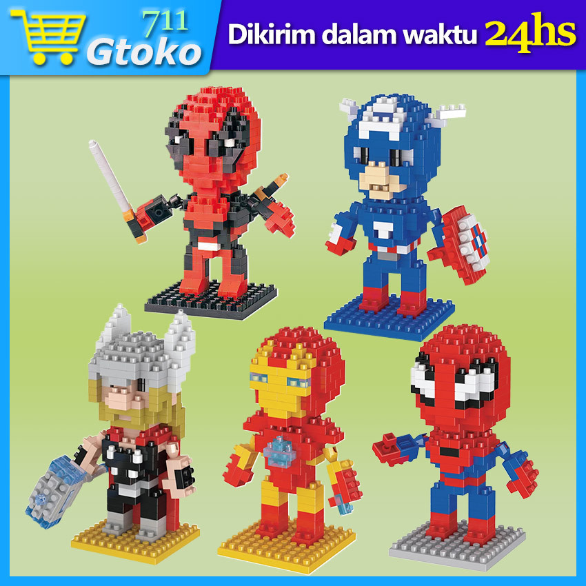 Jual Mini Nano Block Bricks Susun Puzzle 3D Model Avengers Deadpool ...
