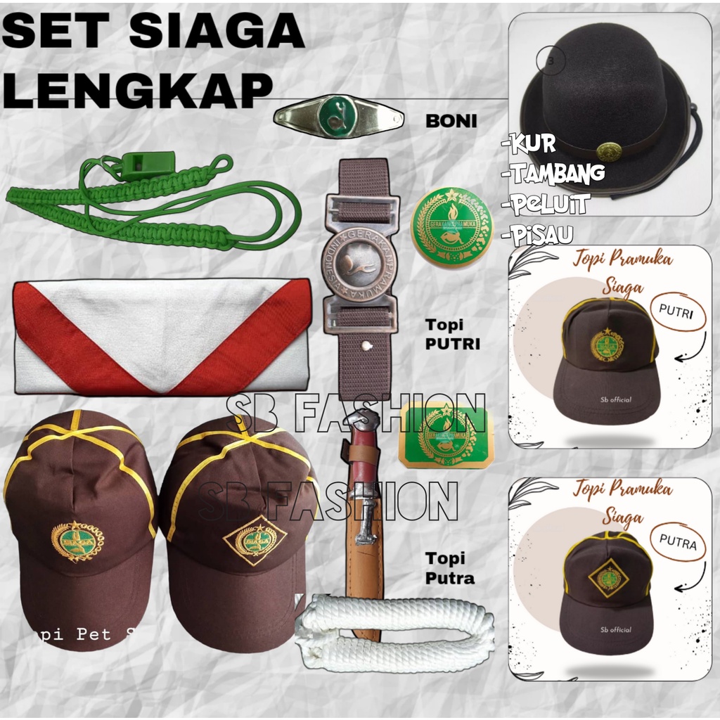 Jual SET LENGKAP TOPI PRAMUKA PUTRA DAN PUTRI SIAGA SD KELAS 1 2 3 4 5