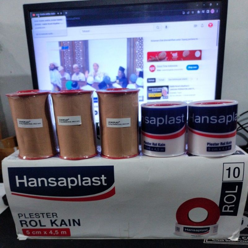 Jual plaster coklat/plaster kain Leokoplas 7.5cm dan hansaplast rol ...