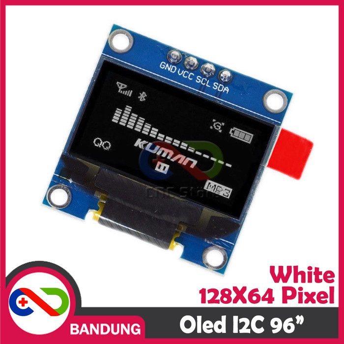 Jual OLED LCD WHITE PUTIH 0.96 I2C IIC 128X64 DISPLAY MODULE | Shopee ...
