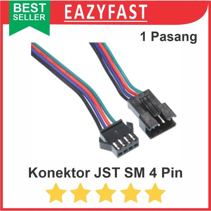 Jual Socket Kabel JST SM 4p 4 Pin Wire Sambungan Konektor Kabel Male ...
