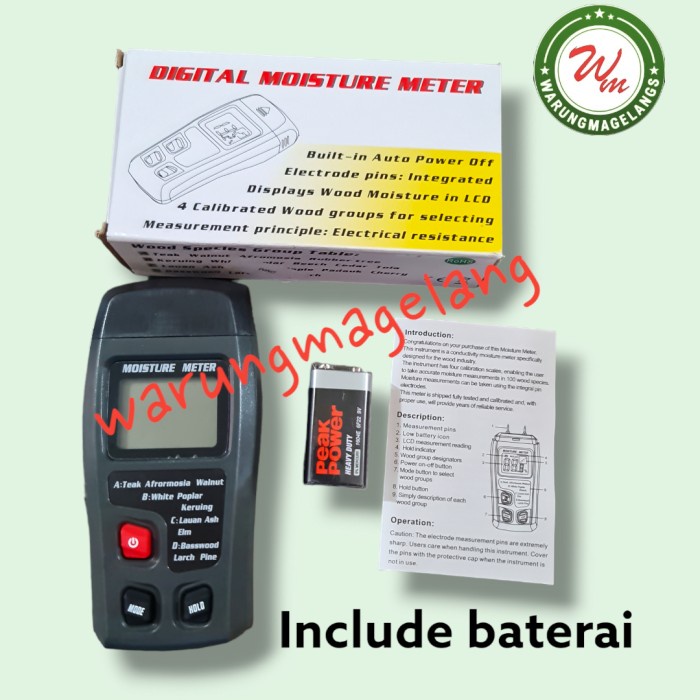 Jual Wood Moisture Meter Kayu Kertas Pengukur Kadar Air Paper MT10 MT ...