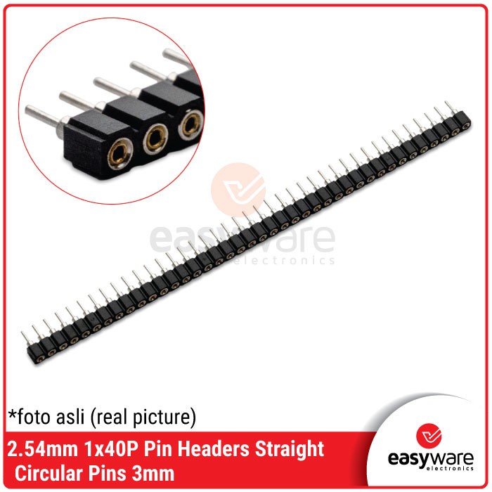Jual 1x40 Pin Header 1x40 Pin Male Lurus Circular Pin Header Socket IC ...