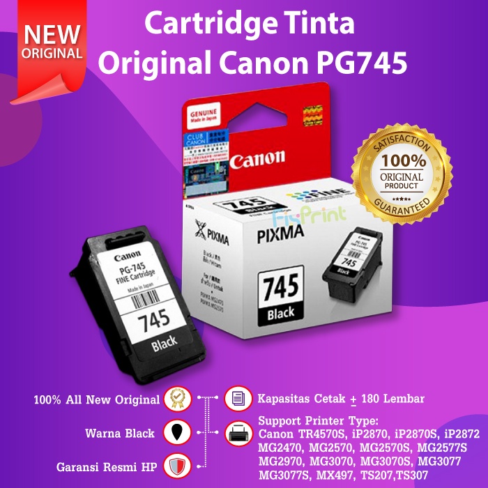Jual Cartridge Original PG745S 745s 745 Small Tinta Printer Canon