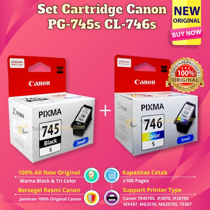 Jual PAKET 1 SET Cartridge Canon 745 & 746 Small 745s 746s Original ...