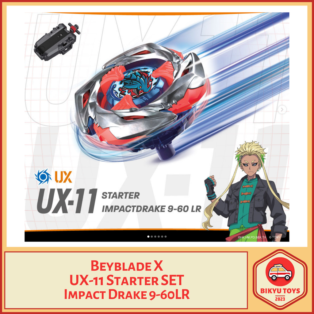 Jual Beyblade X UX-11 Impact Drake Ratchet 9-60 Bit LR Low Rush Starter ...