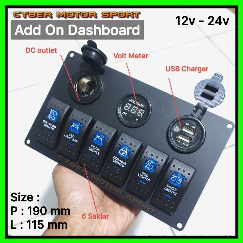 Jual Saklar mobil 12v 24v universal. sakelar on off switch panel ...