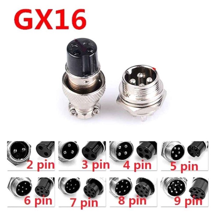 Jual Connector Jack Socket CB GX16 8p 8 Pin Kaki Male Female 1 Set ...