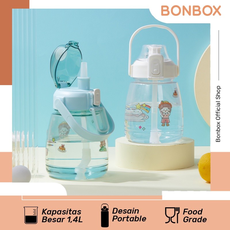 Jual Bonbox BC70 Botol Minum 1400ML Botol Motoivasi Bening Portable ...