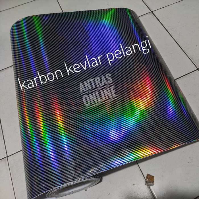 Jual Stiker Skotlet Karbon Kevlar Pelangi Glossy Sticker Motor Mobil