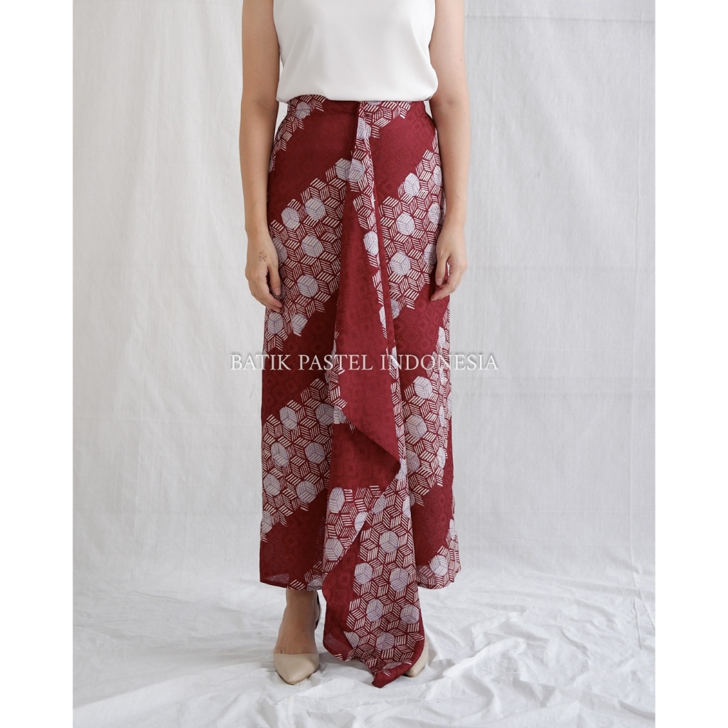 Jual Soraya Skirt - Model berkain Ikat Rok Batik Pastel | Shopee Indonesia