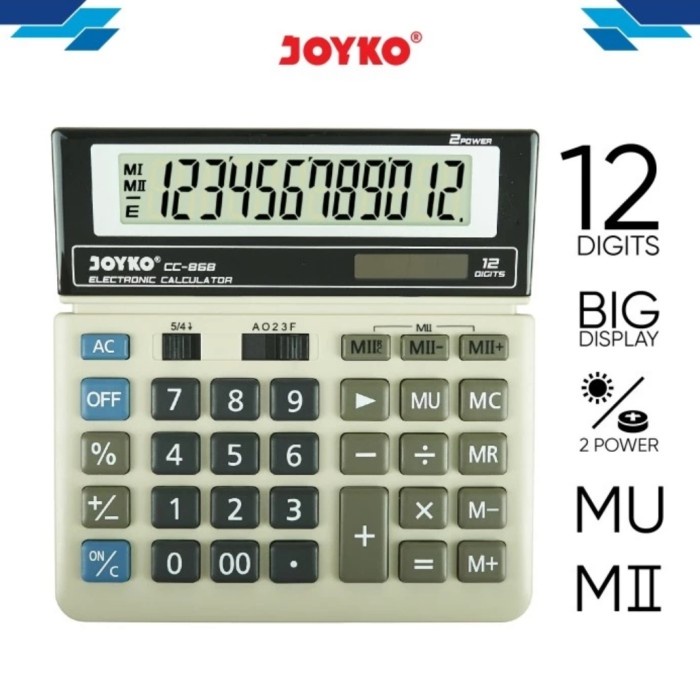 Jual KALKULATOR JOYKO CC-868 ORIGINAL - CALCULATOR 12 Digit Desktop ...