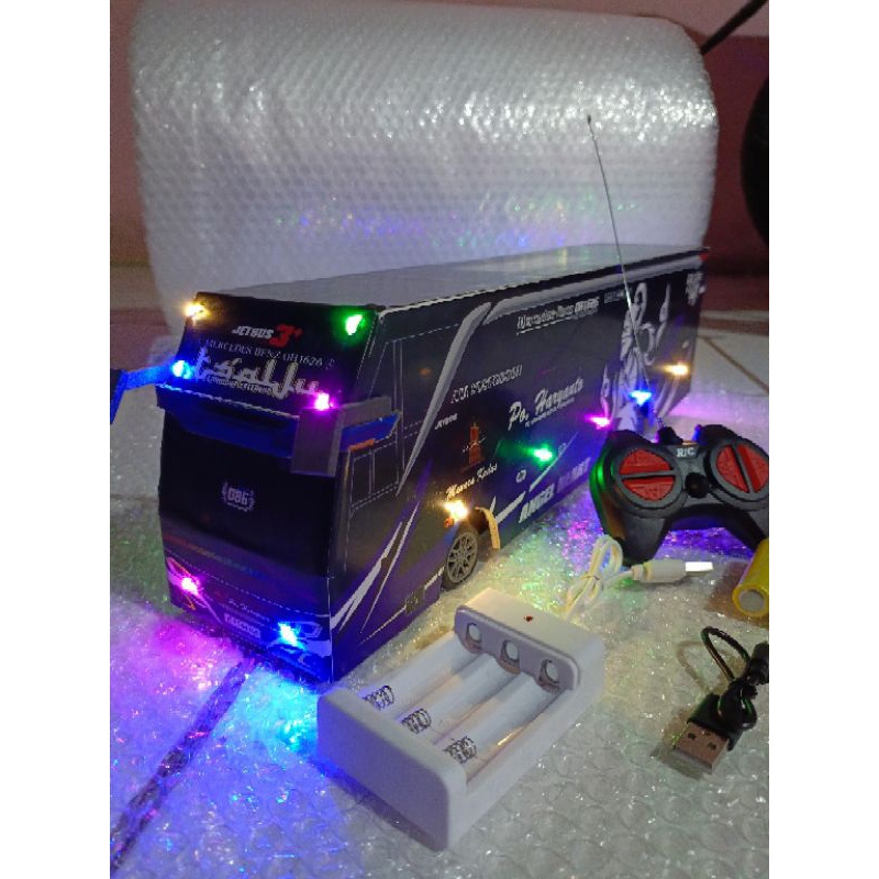 Jual NEW !!! Miniatur Bus Remote Control Full Lampu - Basuri PO ...