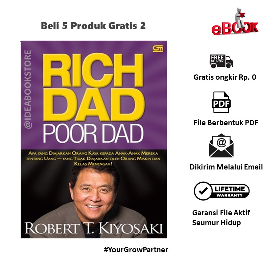 Jual Buku Rich Dad Poor Dad Robert T Kiyosaki Bahasa Indonesia