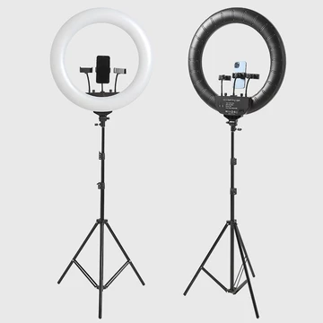 Ring Light 45cm Stand Tripod 2.1 Meter Ringlight 3 Holder Hp Lampu Live 18inch Plus Remot