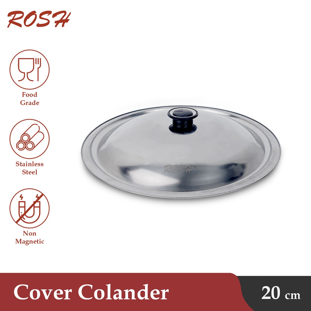 Jual ROSH Cover Colander Tutup Panci Masak 20 - 28 Cm Stainless Steel ...