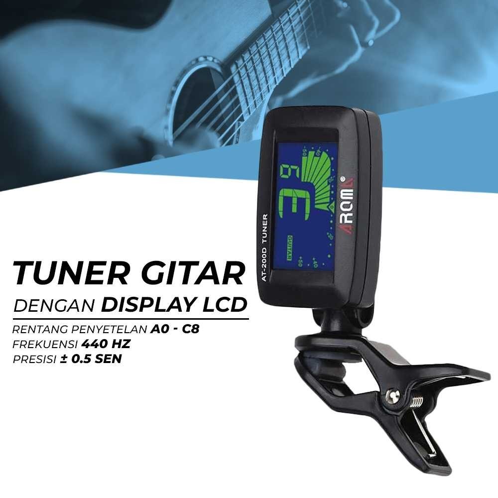 Jual AROMA Tuner Gitar Sound Tuning Sensor with LCD Display - AT200D ...