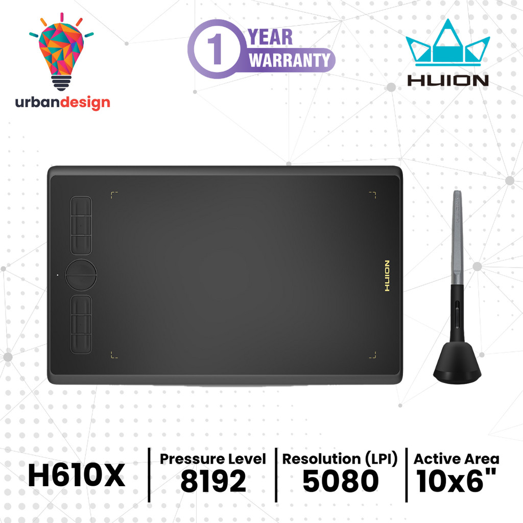 Jual Huion Inspiroy H610X Graphics Drawing Tablet Tilt Function Battery ...