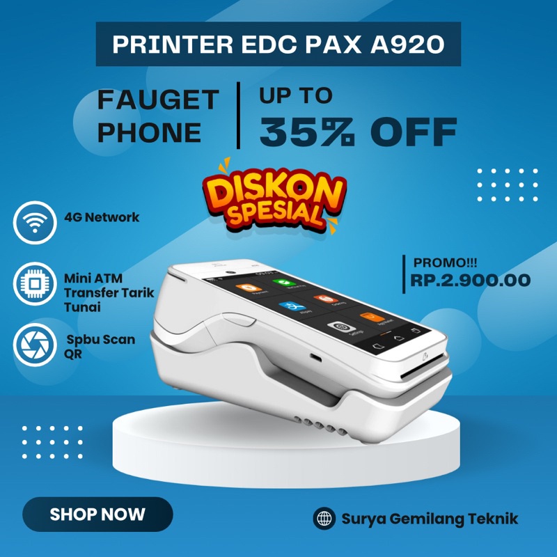 Jual Android Edc Pax A Spbu Pos Kasir Shopee Indonesia