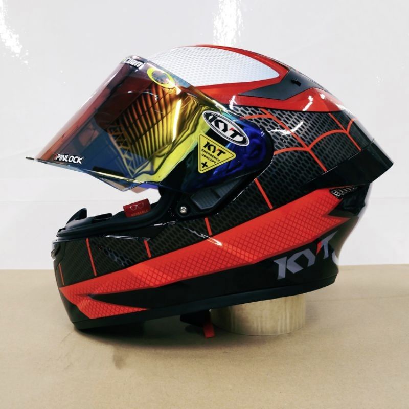 Jual helm full face KYT tt course Spiderman paket ganteng limited