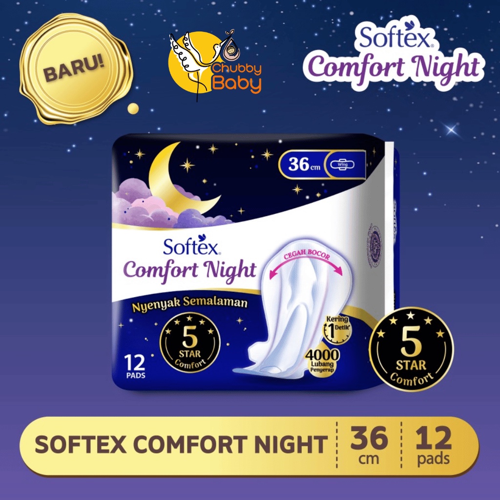 Softex Comfort Night 36cm 12s - Pembalut Malam Wanita