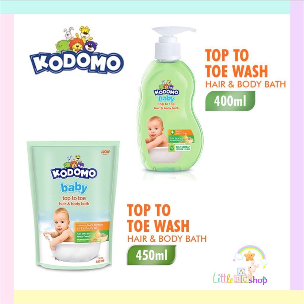 Jual Kodomo Top To Toe Refill 450ml / Pump Sabun kodomo 2in1 hair&body