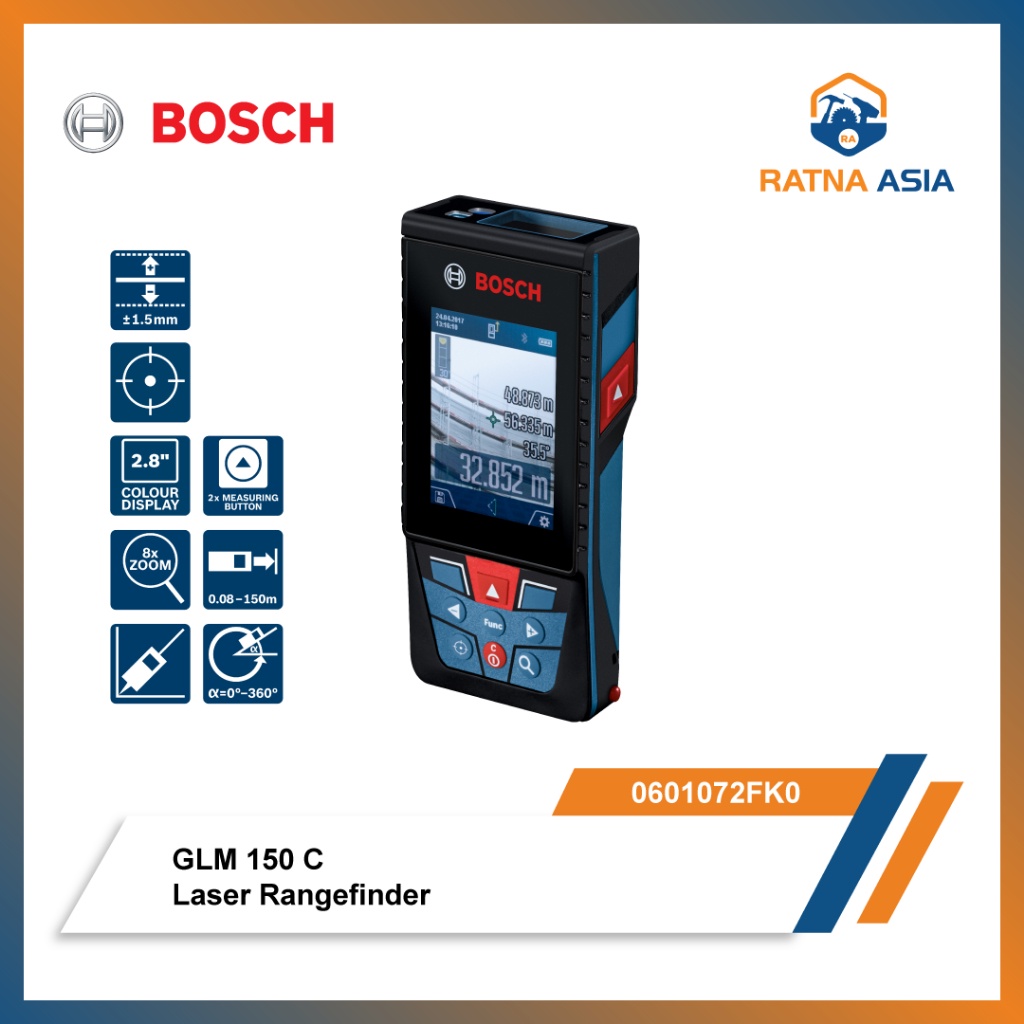 Jual Meteran Laser Bosch GLM 150 C Bluetooth Rangefinder GLM 150C Shopee Indonesia
