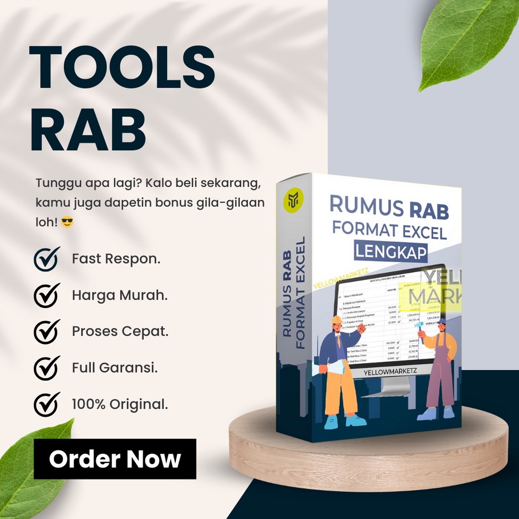 Jual TOOLS RAB OTOMATIS EXCEL - Aplikasi Perhitungan Rencana Anggaran ...