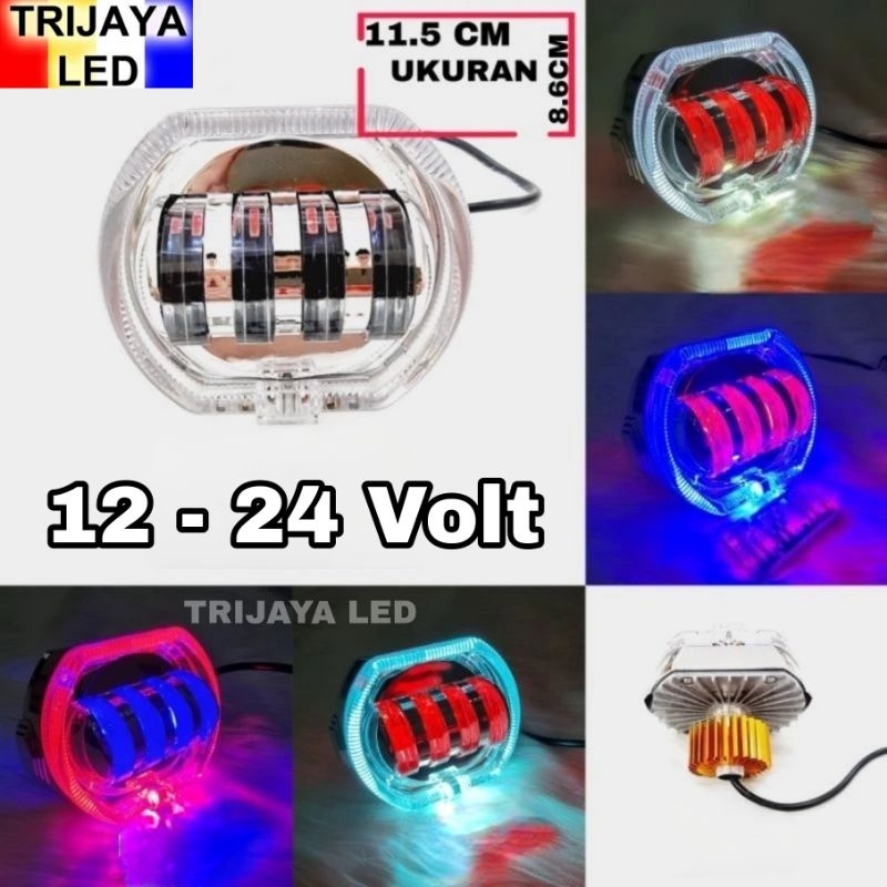 Jual Lampu Tembak Sorot Depan LED Daymaker Biled 4 Mata 12 24 Volt