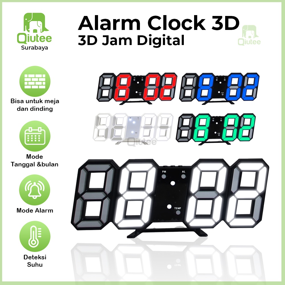 Jual TERMURAH // Jam Dinding Digital LED 3D Gaya Modern Untuk Dekorasi