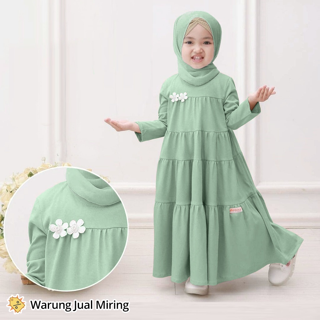 Jual Setelan Gamis & Hijab Anak Perempuan 116 Tahun Set Baju Muslim