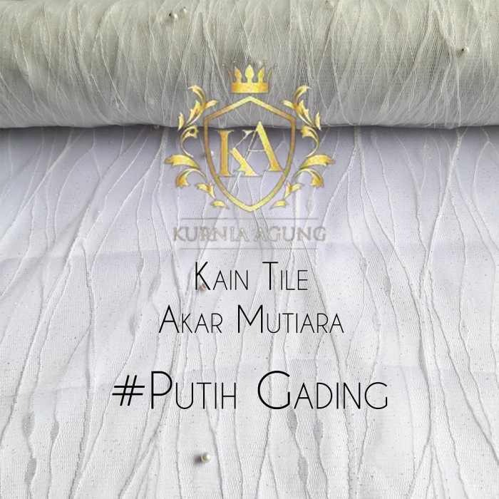 Jual Kain Tile Akar Mutiara Gliter Brukat Meteran bahan gamis kebaya ...