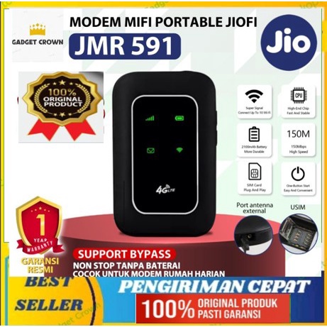Jual MIFI MODEM JIO JIOFI JMR591 TELKOMSEL 4G LTE 14GB Support All ...
