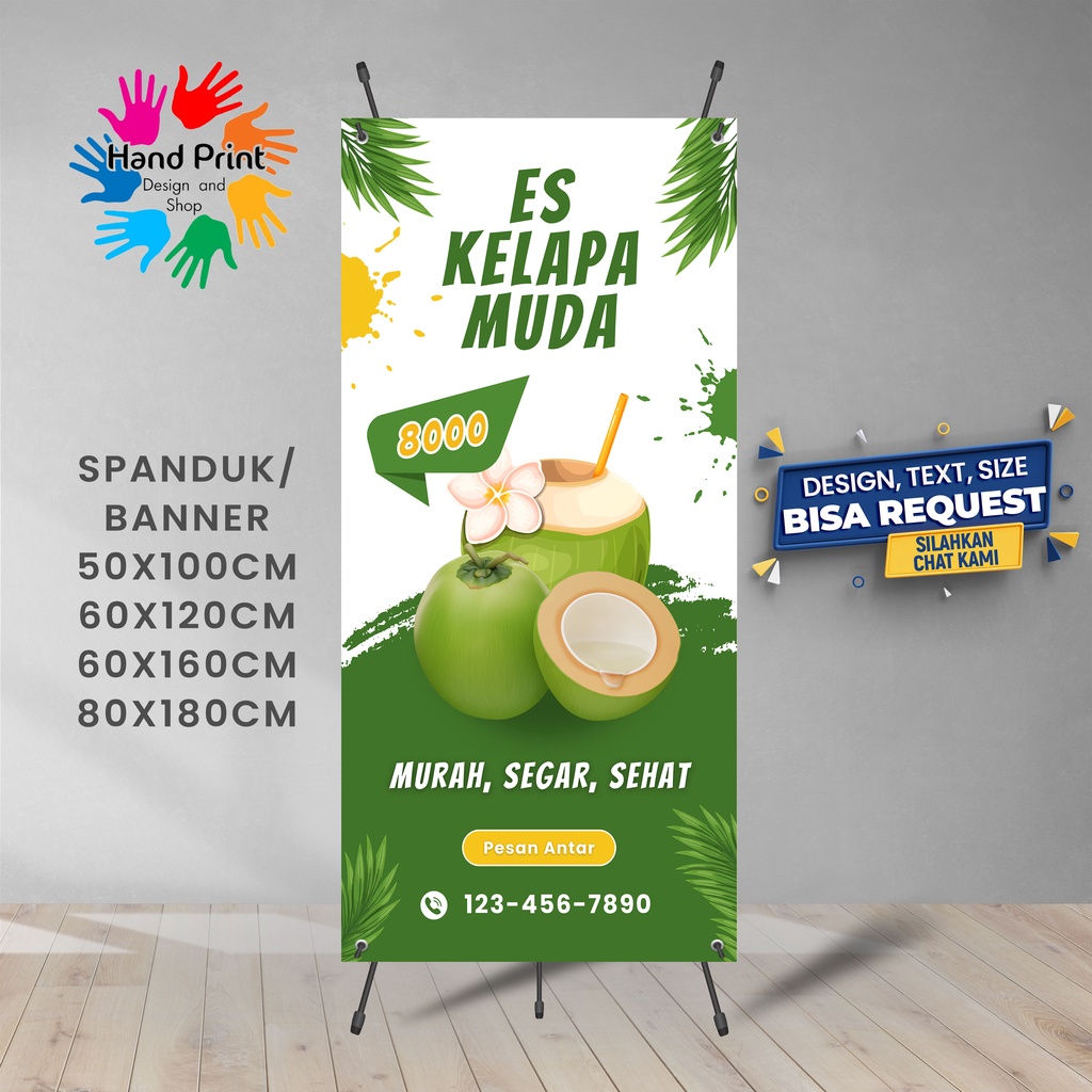 Jual Spanduk Banner Es Kelapa Muda Es Degan Hijau Bisa Request Desain Shopee Indonesia