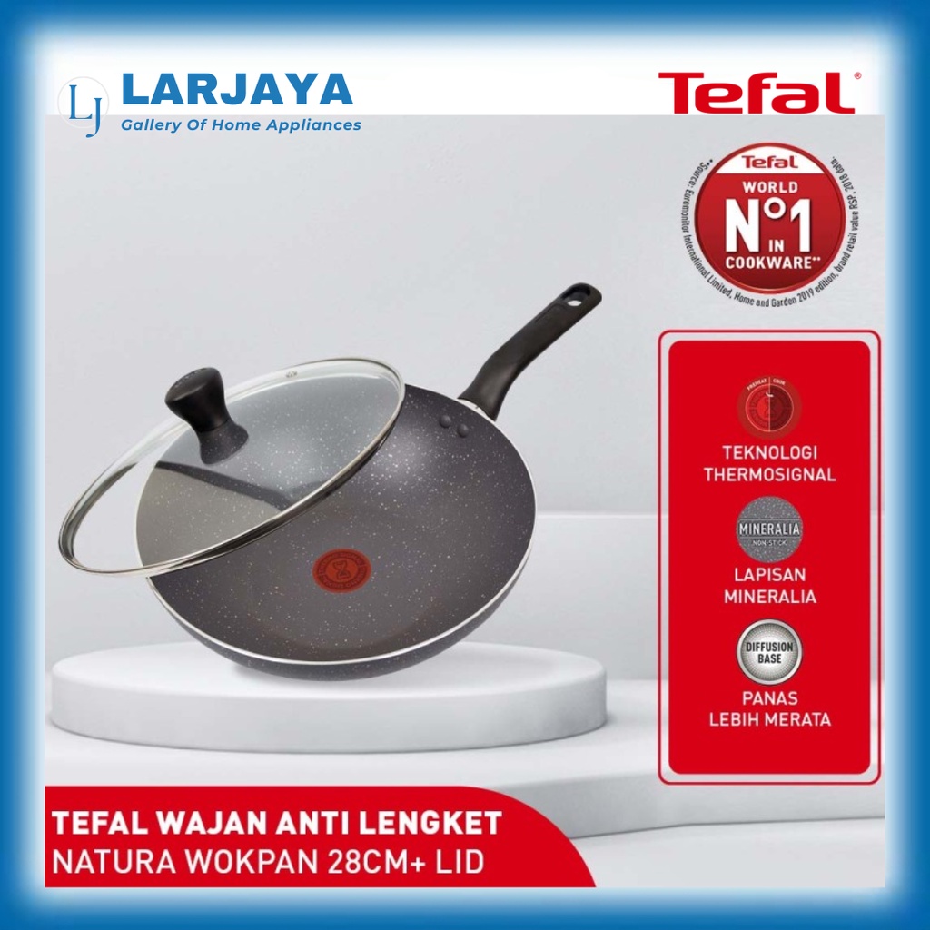 Jual Wok Pan Natura Cm Lid Tefal Induction Heating Shopee Indonesia