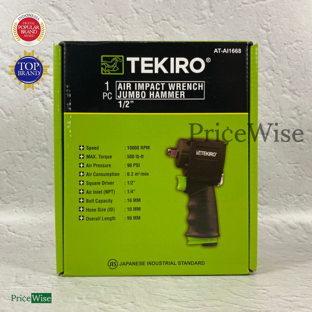 Jual Air Impact Wrench Jumbo Hammer 1/2" Tekiro Kunci Sock Angin Palu