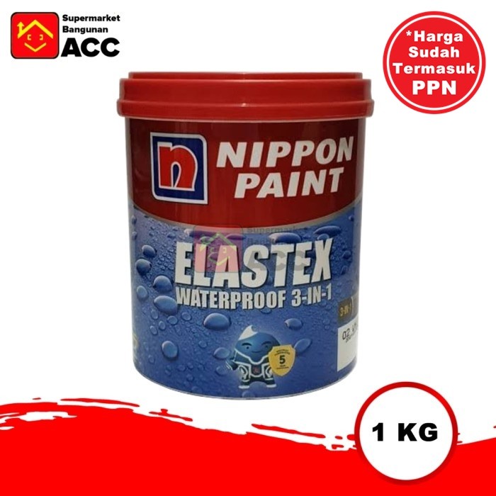 Jual Nippon Elastex Waterproof 3 In 1 Cat Pelapis Anti Bocor 1kg Shopee Indonesia 9195