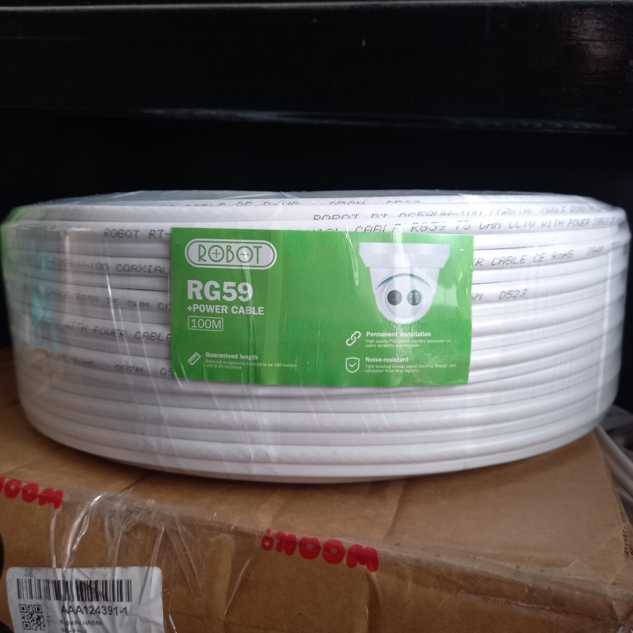 Jual Kabel Power Cable CCTV RT-RG59 RG59 RG 59 ROBOT 100m 100 Meter ...