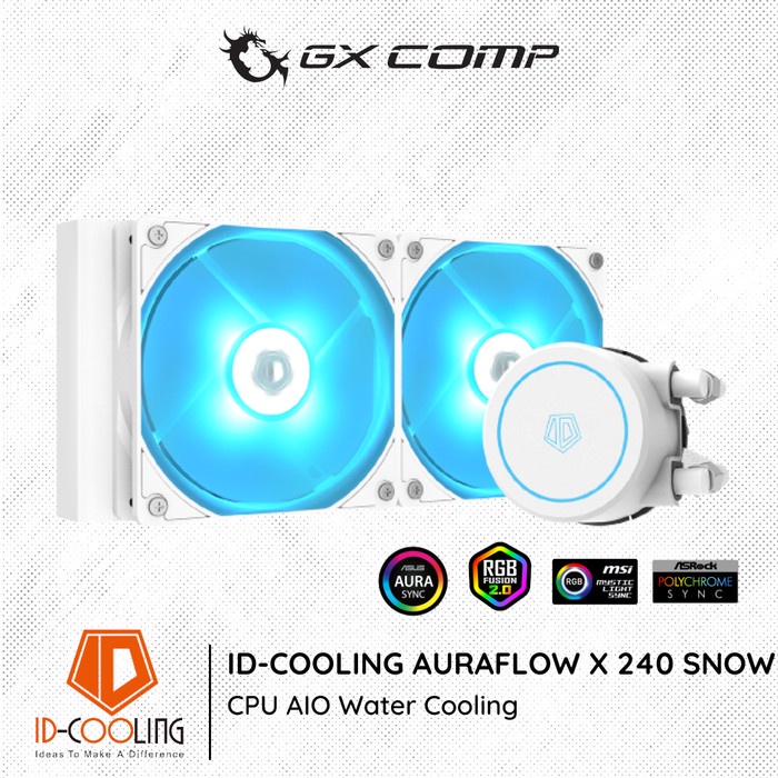Jual ID-COOLING Auraflow X 240 Snow EVO RGB Sync | AIO Liquid Water ...