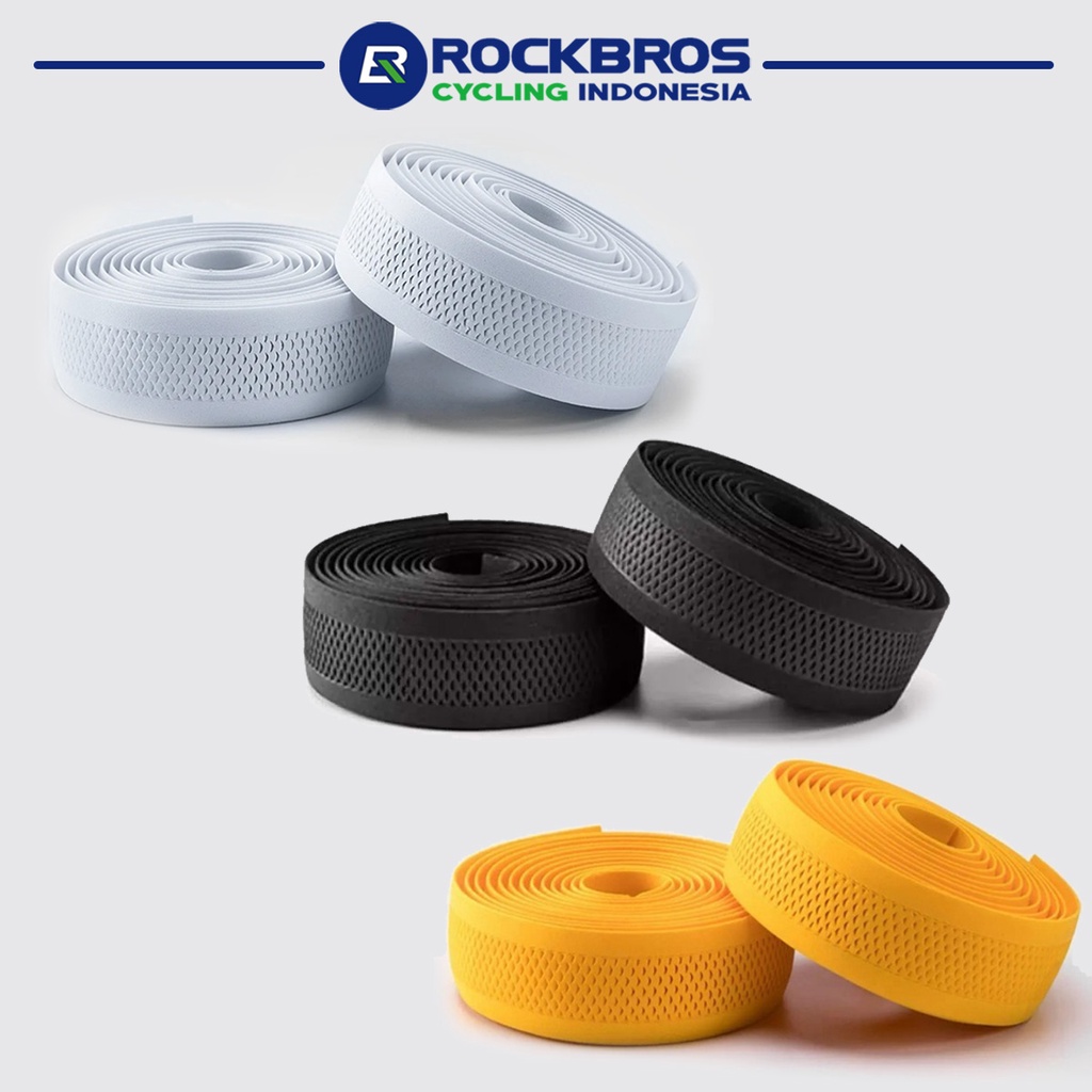 Jual ROCKBROS GH-08 Bartape Sepeda Roadbike Dropbar PU EVA Wrap Strap ...
