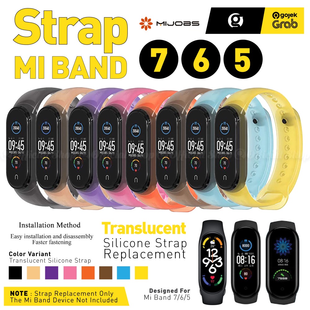 Jual MIJOBS Transparan MiBand 7 / 6 / 5 Silicon Strap For Xiaomi Mi ...