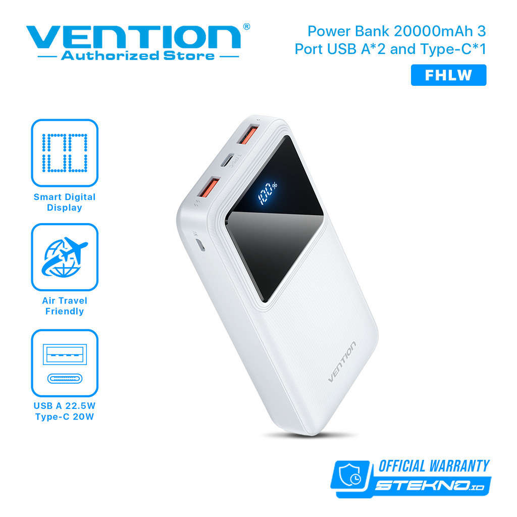 Jual Vention Powerbank Fast Charging Led Display Qc Pd Usb A Type C Mah Mah W