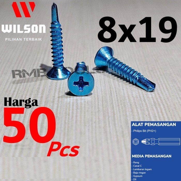 Jual Sekrup Roofing SDS 8x19 1.9cm / Baut Sekrup Baja Ringan FH 8 x 19 ...