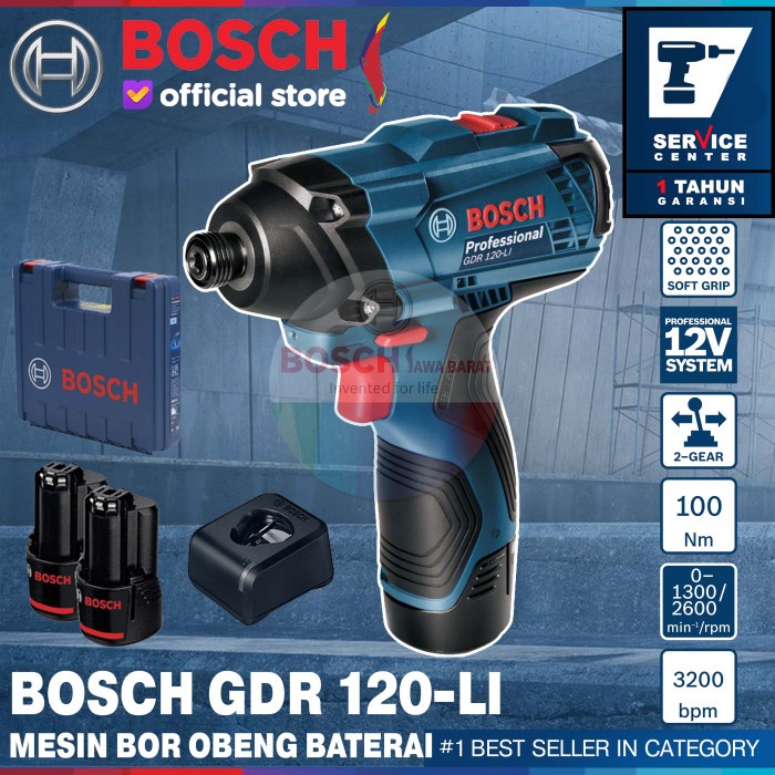 Jual Bosch Impact Wrench Cordless GDR 120Li Mesin Bor Obeng GDR120Li