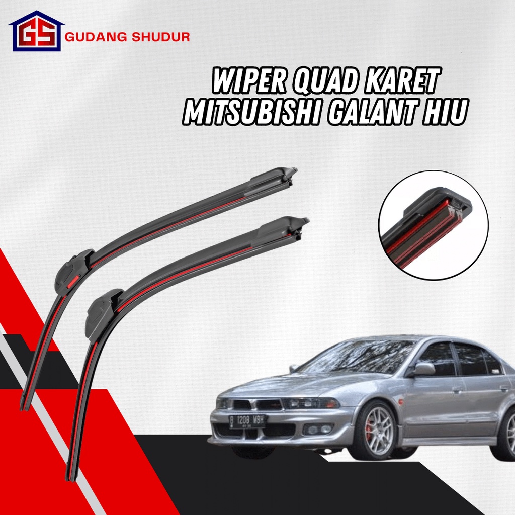 Jual Wiper Quad Blade Mitsubishi Galant Hiu Frameless 4 Lapis Karet